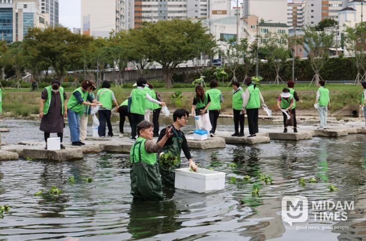대구 중구자연보호협의회, 신천 수성교 일대서 환경정비·탄소중립 캠페인 전개