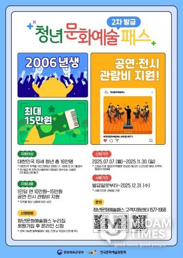 청년문화예술패스로 15만원 지원받아요~