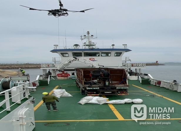 인천시, 드론으로 해양쓰레기 운반