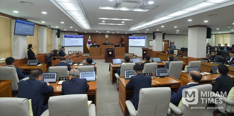 제267회 논산시의회 임시회 폐회 전경