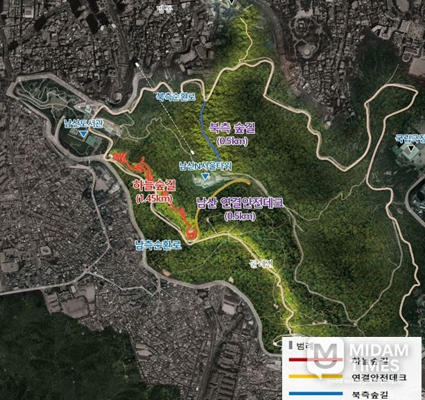 남산 하늘숲길 위치도
