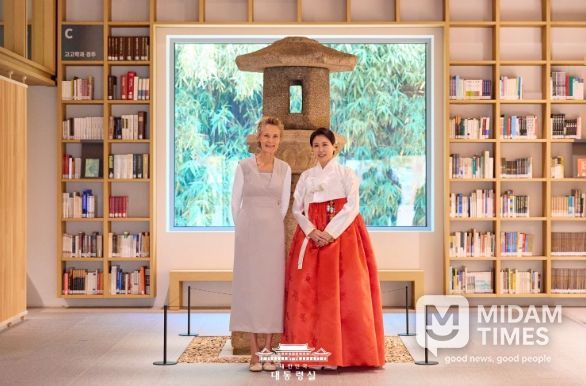 김혜경 여사, 캐나다 총리 부인 환담(대통령실)