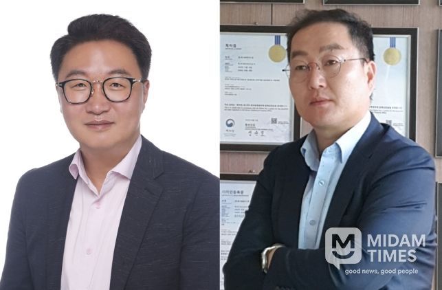 경상국립대학교 조계만 교수와 ㈜자연애바이오랩 농업회사법인 강민철 대표이사(왼쪽부터)