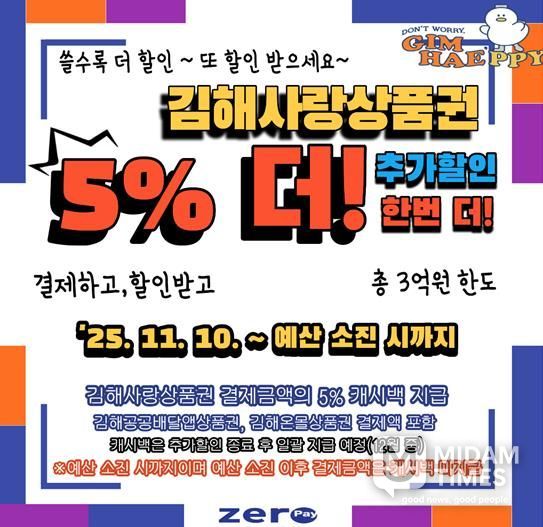 김해사랑상품권 추가 5% 캐시백 혜택
