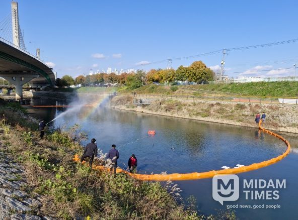 광산구, 수질오염사고 민관 합동 방제훈련 실시