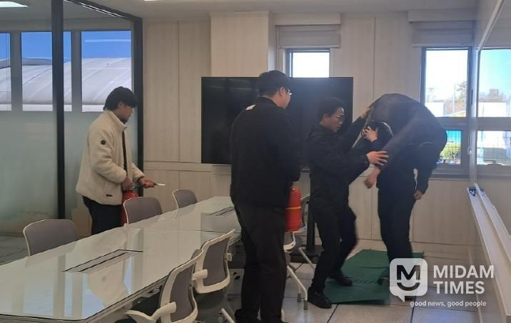 상주시 상수도사업소 합동소방훈련 실시