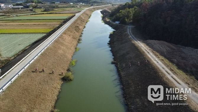 창녕천 하천제방 정비 전경