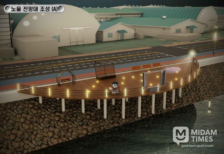 사천일반산단에 붉은 노을이 머문다