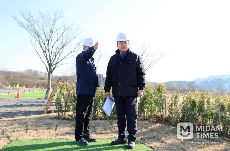 12일 진행된 무안군 늘어지 파크골프장 현장 점검
