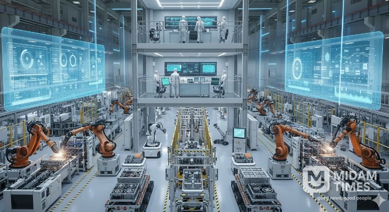 스마트제조혁신이 실현된 미래자동차 부품 공장 AI 사진