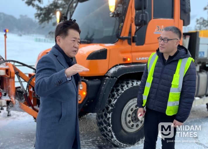 마방목지 제설 현장 방문한 오영훈 지사