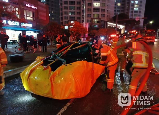 전남소방, 전기차 도로 위 낙하물 주의... 하부 충격 화재 예방 당부