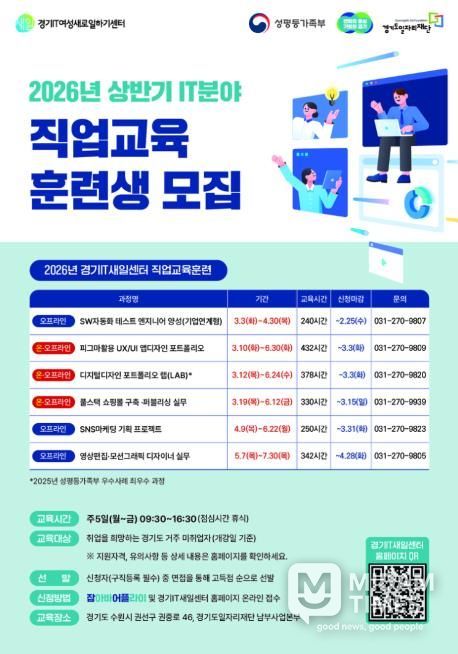 2026년 상반기 IT 직업교육 훈련생 모집 포스터