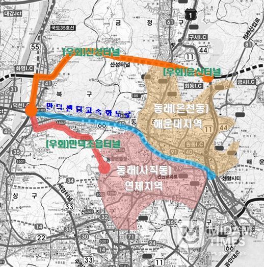 만덕센텀 고속화도로 우회도로 현황