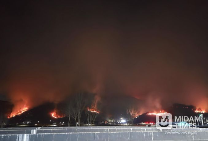 밀양시 삼랑진읍 산불(야간)