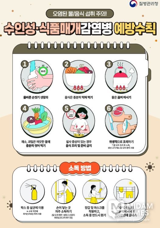 수인성·식품매개감염병 예방수칙 홍보 포스터