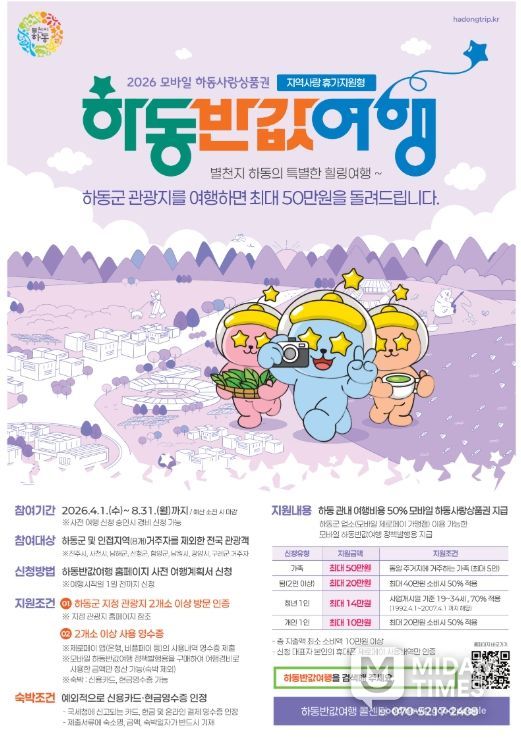 하동군 ‘지역사랑 휴가지원’ 4월 시작