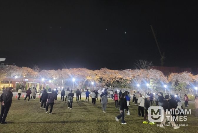 “퇴근 후 공원에서 힐링해요” 고성군 별빛체조