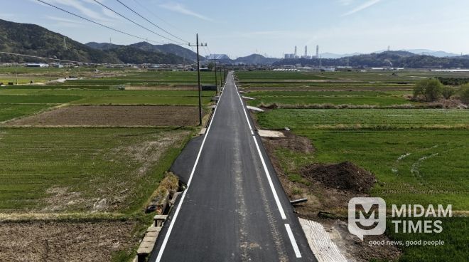 사천시, 고려기계 옆 구실~궁지 기계화경작로 확포장공사 준공