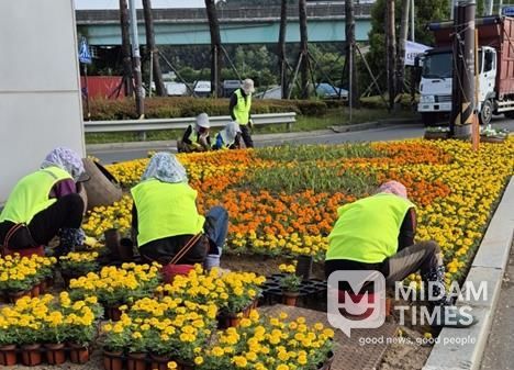 김해시, 전국생활체육대축전 맞이 꽃단장